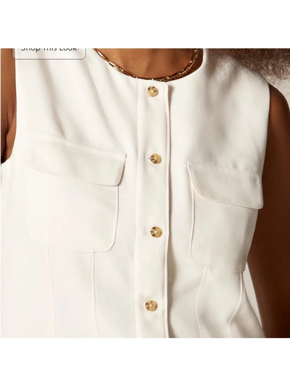 J crew Scoopneck Vest In Drapey Crepe Size 16 In Ivory NWT